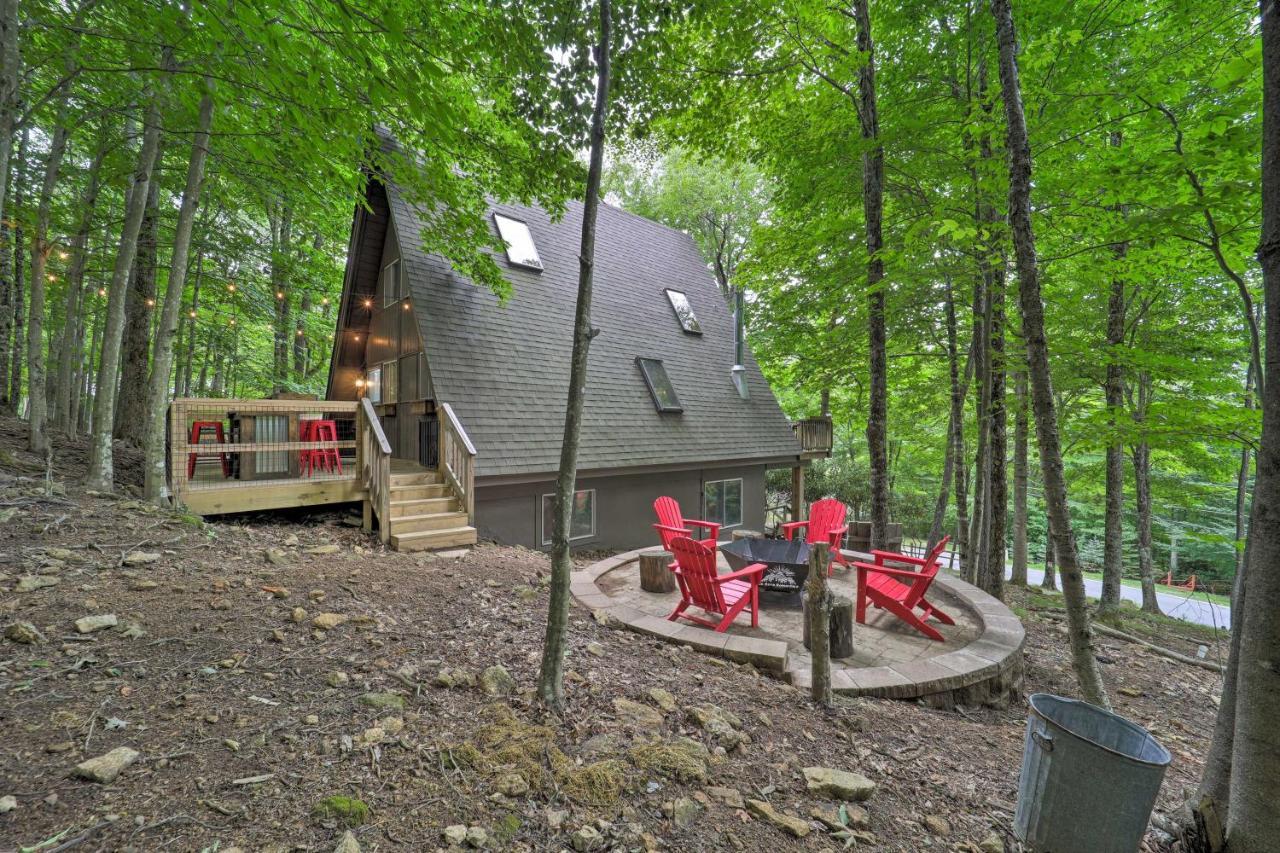 A-Frame Cabin With Hot Tub 1 Mi To Beech Mountain! Dış mekan fotoğraf
